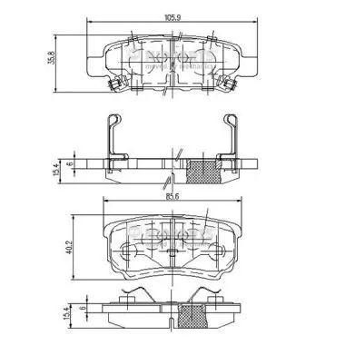 NIPPARTS N3615015 Колодки тормозные дисковые зад