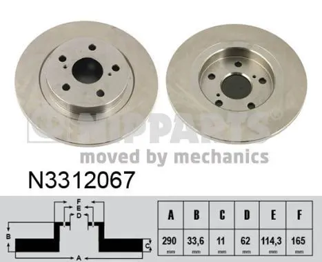 NIPPARTS N3312067 Тормозной диск