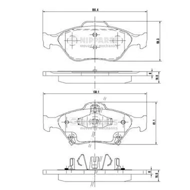 NIPPARTS N3602130 Колодки торм.пер.