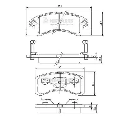 NIPPARTS N3606021 Комплект тормозных колодок