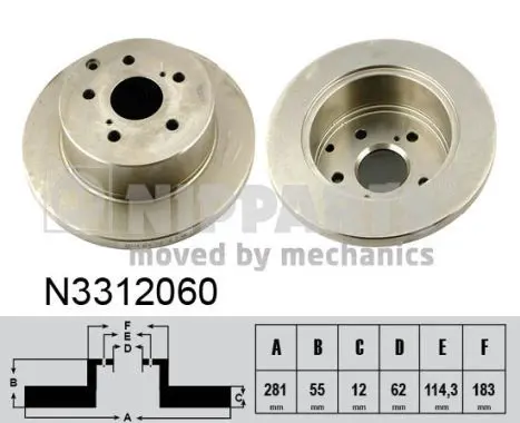 NIPPARTS N3312060 Диск тормозной задний