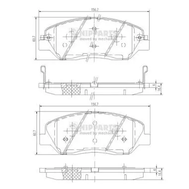 NIPPARTS N3605051 Комплект тормозных колодок