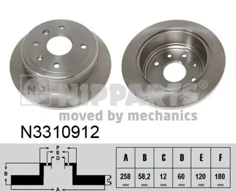 Nipparts N3310912 Тормозной диск