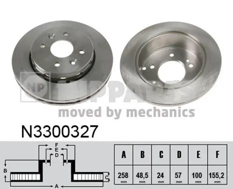 NIPPARTS N3300327 Тормозной диск