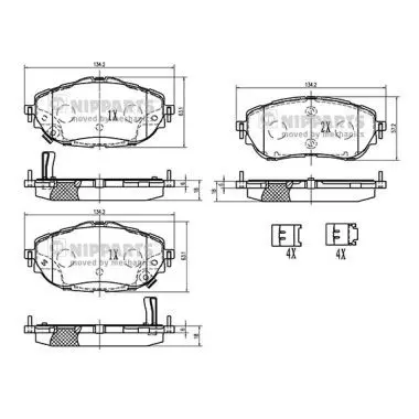 NIPPARTS N3602150 Комплект тормозных колодок