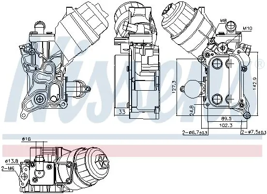 Nissens 91355 Корпус фильтра маслянного 1.3D