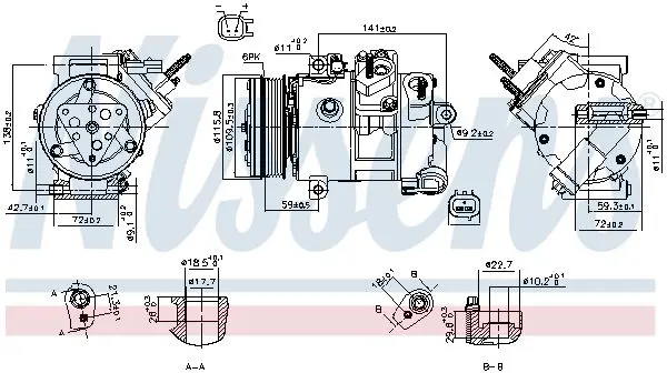 NISSENS 890772 Компрессор, кондиционер