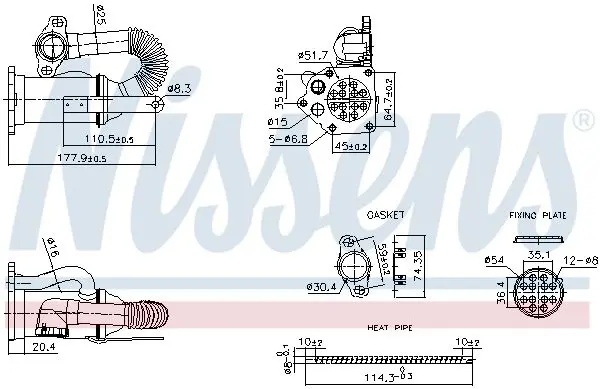 NISSENS 989453 Радиатор, рециркуляция ОГ