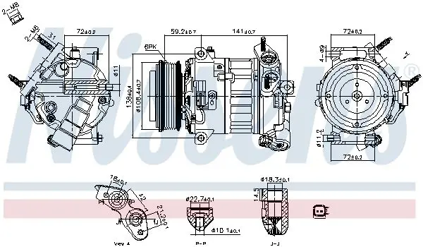 NISSENS 890796 Компрессор, кондиционер