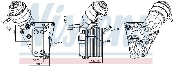 NISSENS 91347 масляный радиатор,