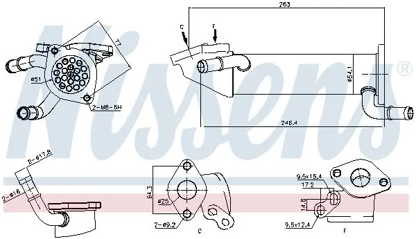 NISSENS 989282 Радиатор, рециркуляция ОГ