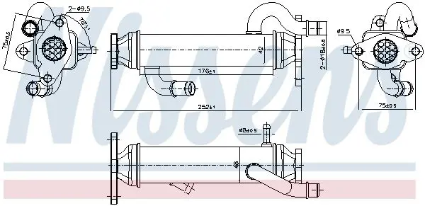 NISSENS 989328 Радиатор, рециркуляция ОГ