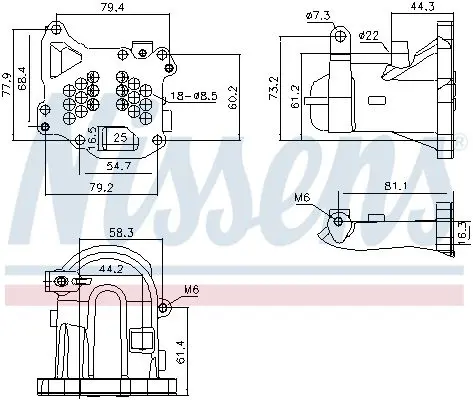 NISSENS 989313 Радиатор, рециркуляция ОГ
