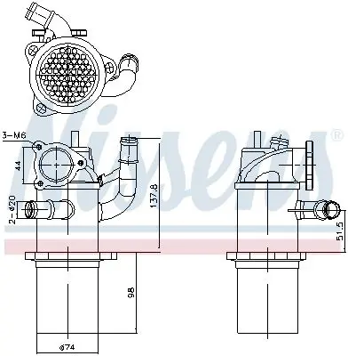 NISSENS 989423 Радиатор, рециркуляция ОГ