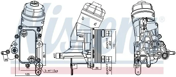NISSENS 91343 масляный радиатор,