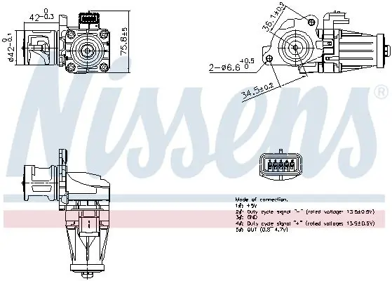 NISSENS 98376 Клапан EGR FIAT SCUDO (2007)