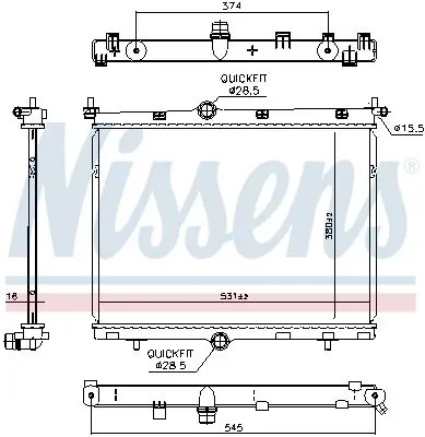 NISSENS 607030 Радиатор, охлаждение двигателя