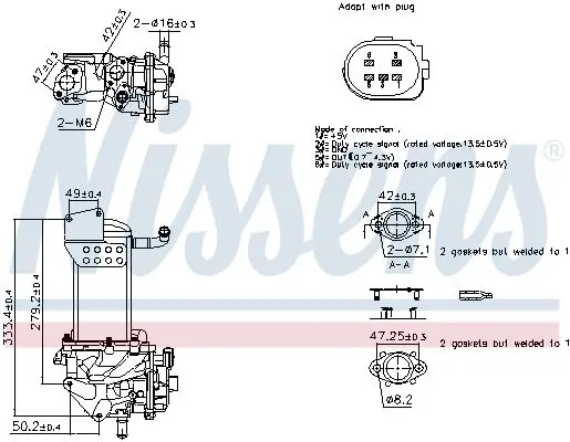 NISSENS 98359 Клапан возврата ОГ