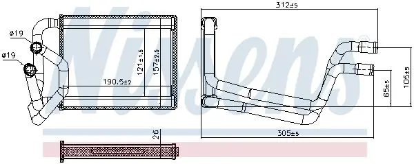 707245 Радиатор отопителя HYUNDAI I10