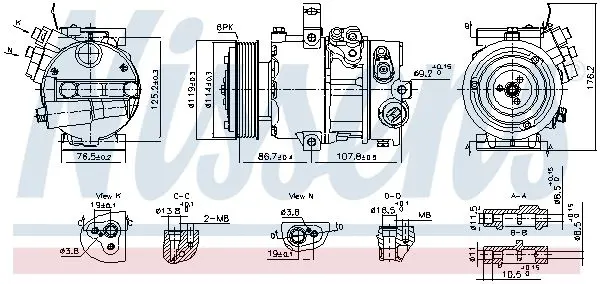 NISSENS 890751 Компрессор, кондиционер