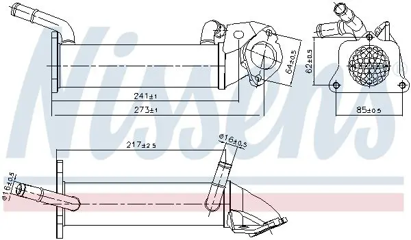 NISSENS 989401 Радиатор, рециркуляция ОГ