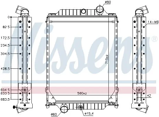 NISSENS 606366 Радиатор, охлаждение двигателя
