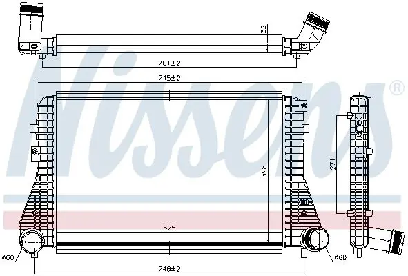 Nissens 96234 Интеркулер VOLKSWAGEN TOURAN 