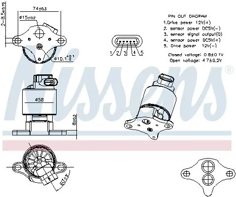 NISSENS 98360 Клапан возврата ОГ
