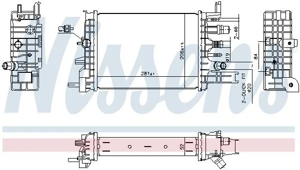 NISSENS 607033 Радиатор, охлаждение двигателя