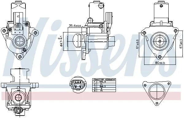 NISSENS 98510 Клапан возврата ОГ