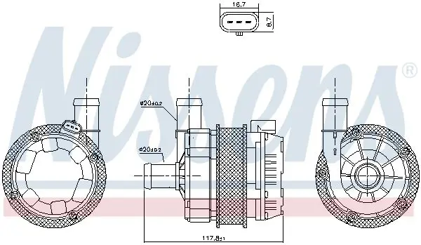 NISSENS 831350 Водяной насос, контур