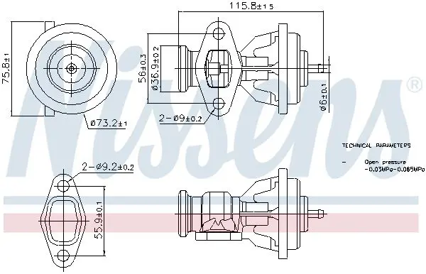 NISSENS 98439 Клапан возврата ОГ