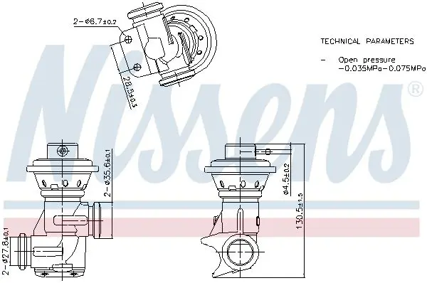 NISSENS 98496 Клапан возврата ОГ