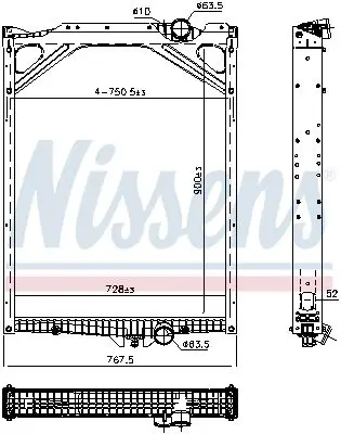 NISSENS 606367 Радиатор, охлаждение двигателя
