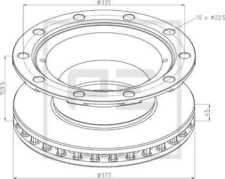 PE Automotive 04637900A Диск тормозной