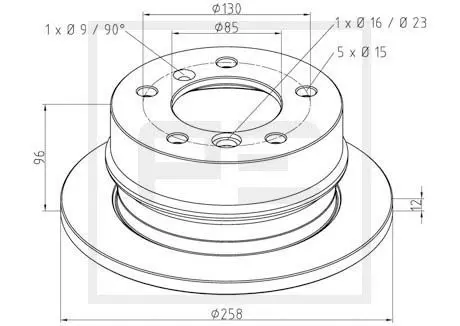 PE AUTOMOTIVE 01629000A Тормозной диск