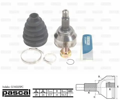 PASCAL G1K025PC Шарнирный комплект