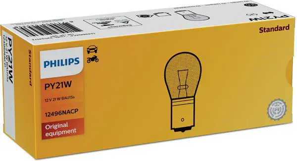 PHILIPS 12496NACP Лампа PY21W 12496 NA 12V CP