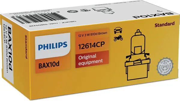 12614CP Лампа 12V 3W BAX10d коричневый
