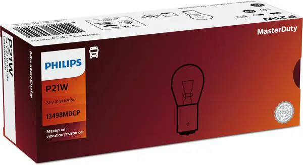 PHILIPS 13498MDCP Лампа 24V P21W BA15s Master