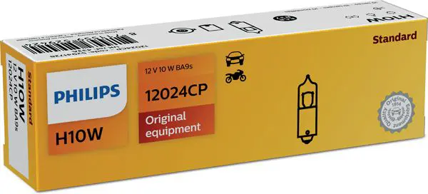 12024CP Лампа 12V H10W/T10W PHILIPS