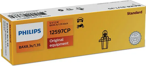 12597CP Лампа 12V 1.2W BAX8.3d черный