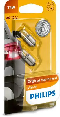 PHILIPS 12929B2 Лампа 12V T4W BA9s блистер