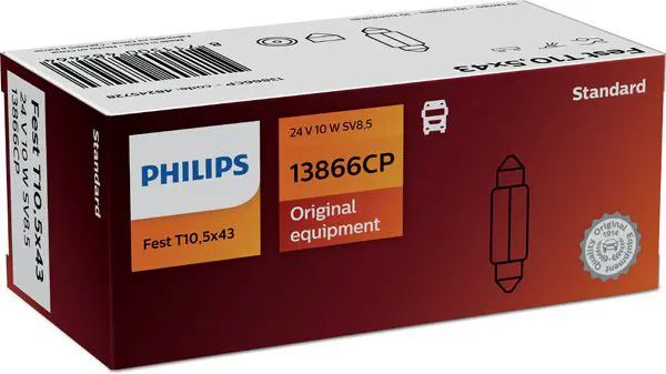 13866CP Лампа 24V C10W SV8.5 8 43мм