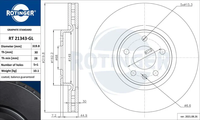 RT 21343-GL Brake disc