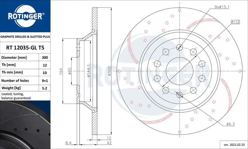 RT 12035-GL T5 Диск тормозной графитовый с