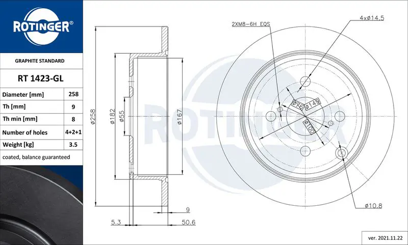 ROTINGER RT1423GL Brake disc