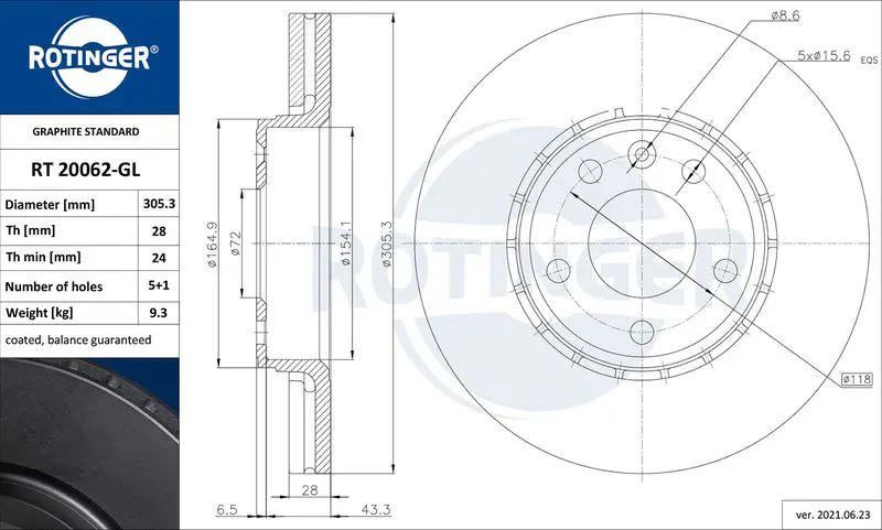 ROTINGER RT20062GL Тормозной диск
