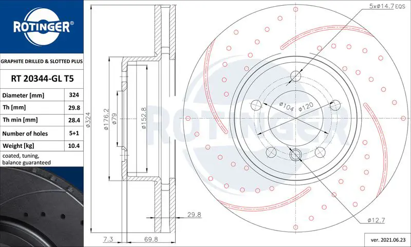 ROTINGER RT20344GLT5 Диск тормозной
