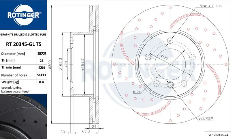 ROTINGER RT20345GLT5 Тормозной диск